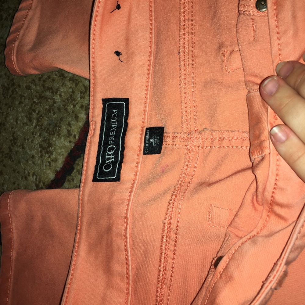 peach colored capris